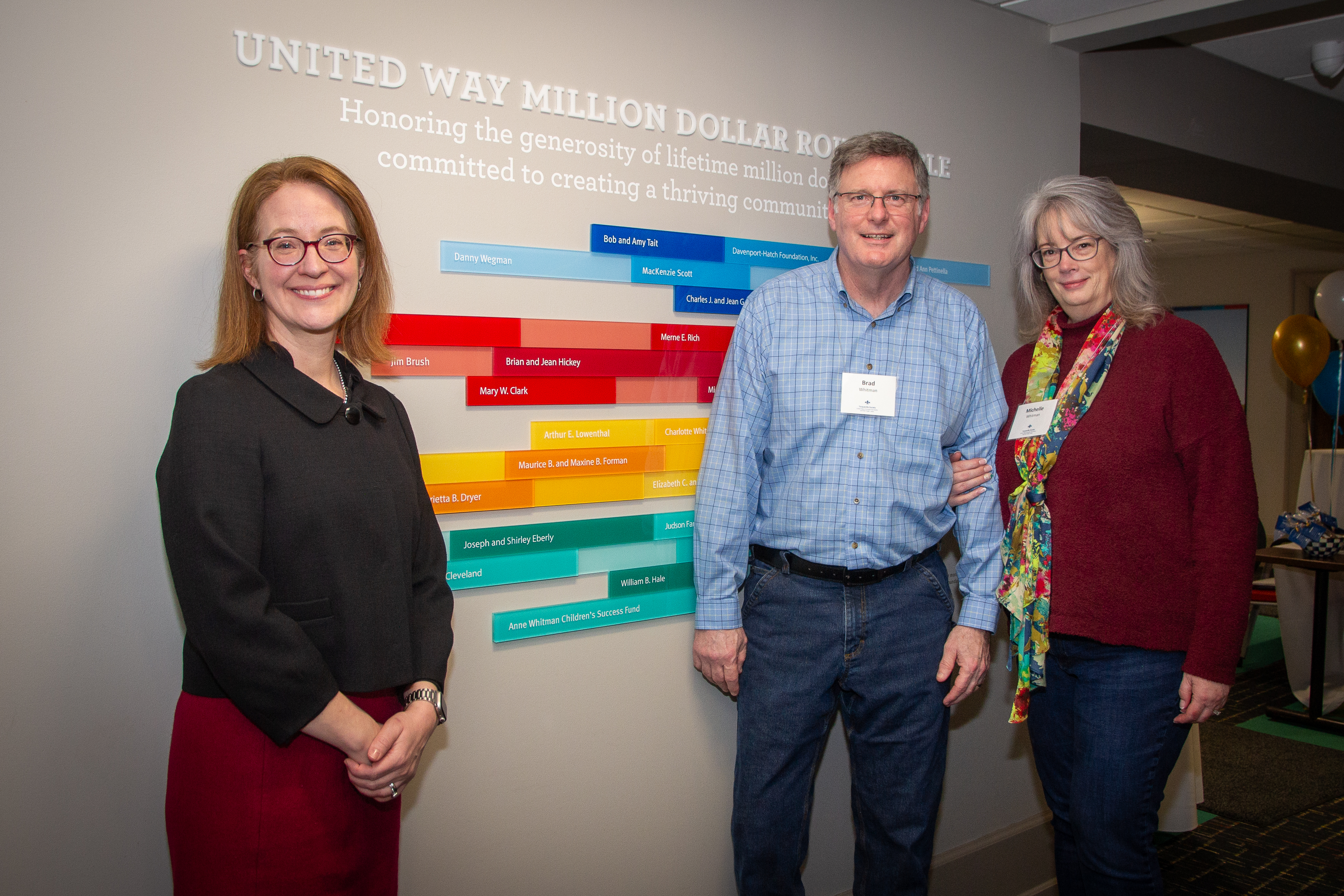United Way President & CEO Jaime Saunders and Brad and Michelle Whitman (Anne Whitman Children's Success Fund)